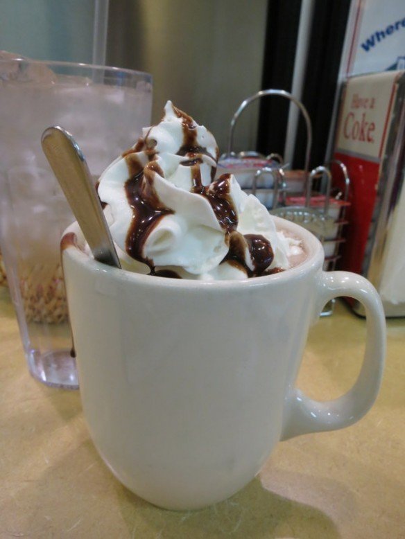 Hot chocolate with lots of whip cream