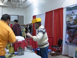 Cheese head serving beer!