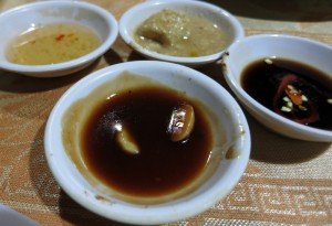 many choices of dipping sauce