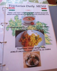 Vegetarian menu