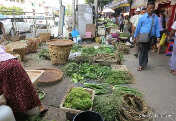 a street market in Yangon