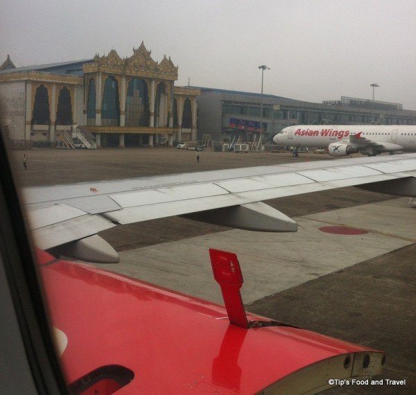 Yangon international airport on a foggy day
